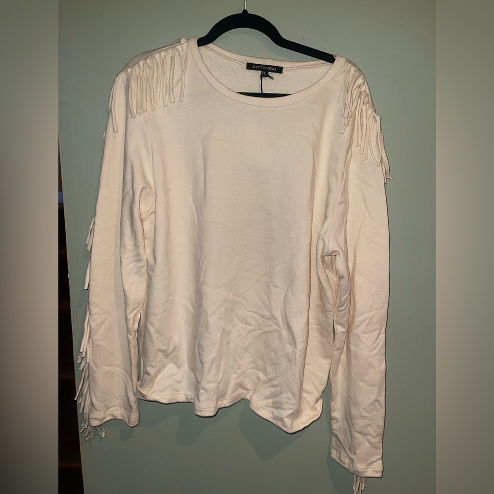 Cream Fringe Women's Top